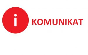 Grafika "Komunikat" w kolorze czerwonym