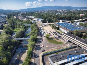 004 - Widok na przebudowywany dojazd do Ronda Ofiar Katynia od strony północnej.